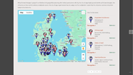 Automotive business website with multiple locations displayed on Google Maps