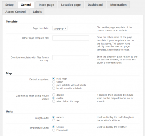 General configuration options for locations plugin
