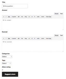 FAQ Community - FAQ form