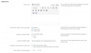 Customize appearance of the locations index page