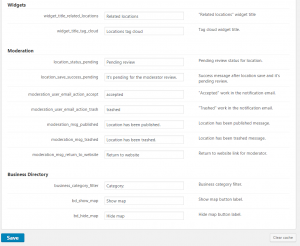 Labels for widgets, moderation, and business directory integration