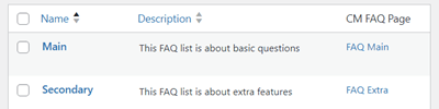 Multiple FAQ Lists