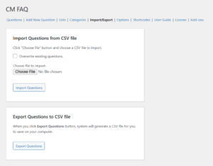 Import and Export Settings
