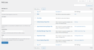 Dashboard for Managing FAQ Lists