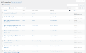 Dashboard for Managing FAQ Questions