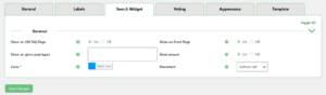 Search Widget Settings