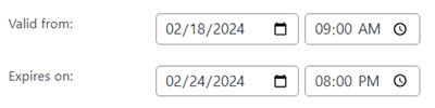 Define activation period for invitation codes