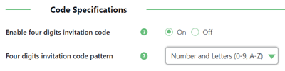 Generate four-digit invitation codes for access