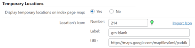 Temporary locations and polygons displayed on a WordPress map