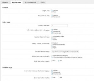 Customize appearance of locations in the WordPress map plugin